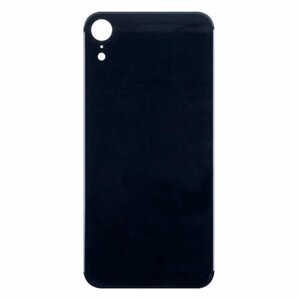 Задняя крышка для Apple iPhone XR (стекло, широкий вырез под камеру) (черная)