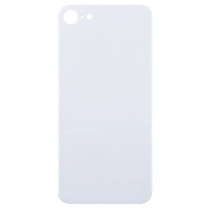 Задняя крышка для iPhone 8 Белый (стекло, широкий вырез под камеру, логотип) - Премиум