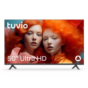 50” Телевизор Tuvio 4K ULTRA HD DLED Frameless на платформе Яндекс. ТВ, TD50UFGHV1, темно-серый