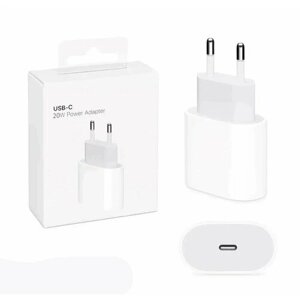 Адаптер питания 20W, USB-C Power Adapter (в упаковке) Type-C, с функцией быстрой зарядки, все модели iPhone/iPad, оригинальный чип, Белый: Быстрая и Надежная Зарядка для Ваших Устройств