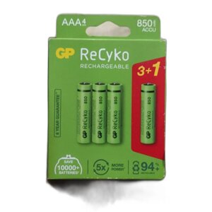 Аккумулятор GP Recyko 850 мАч для ААА-батареек, 4 штуки