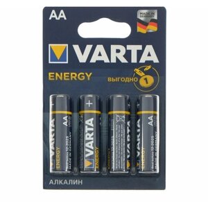 Батарейка алкалиновая Varta Energy, AA, LR6-4BL, 1.5В, блистер, 4 шт.