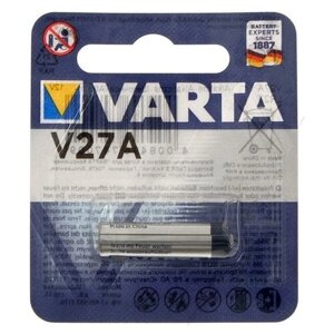 Батарейка алкалиновая Varta Professional, А27 (27A, MN27, V27A)-1BL, 12В, блистер, 1 шт. (комплект из 3 шт)