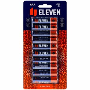 Батарейка Eleven AAA (LR03) алкалиновая, BC10, 30 штук, 324425