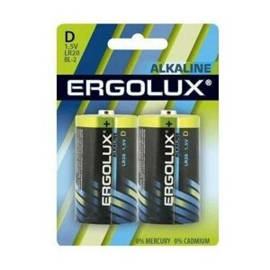 Батарейка ergolux LR20 BL-2