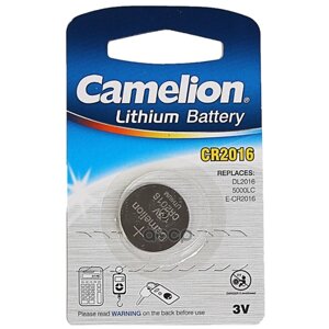 Батарейка Литиевая Дисковая Специальная 3в 1шт Camelion Lithium Cr2016-Bp1 Camelion арт. CR2016-BP1