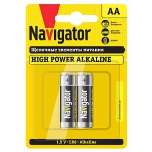 Батарейка Navigator АА пальчиковая LR6 1,5 В (2 шт.)