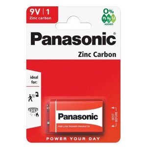 Батарейка Panasonic Zinc Carbon Крона/6F22, в упаковке: 1 шт.
