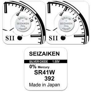 Батарейка Seizaiken 392, LR41, LR736, AG3, SR41W, серия "W"энергоемкая), 2 шт.