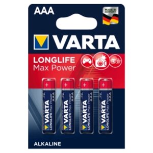 Батарейка varta longlife MAX POWER (MAX TECH) LR03 AAA BL4 alkaline 1.5V (4703) (4/40/200)