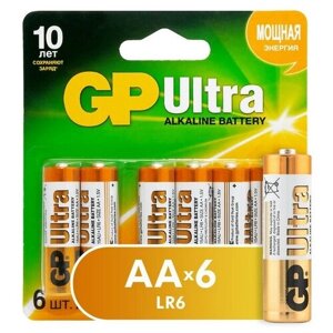 Батарейки GP ultra AA, 6 шт/бл. GPPCA15AV021, 1 уп.