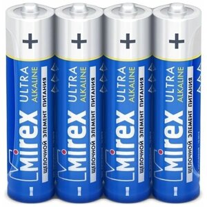 Батарейки щелочные Mirex LR03 / AAA 1,5V 4 шти щелочная Mirex LR03 / AAA 1,5V 4 шт, shrink