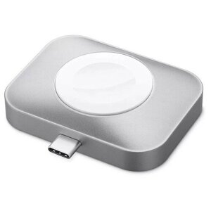 Беспроводное зарядное устройство Satechi USB-C 2 in 1 Wireless Charging Dock для Apple Watch и Apple AirPods - Цвет: серый космос
