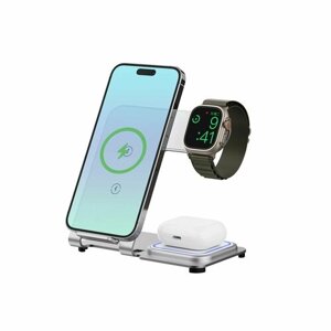 Беспроводное зарядное устройство TFN StandTrio 22.5W с быстрой зарядкой 3 в 1 для Apple iPhone / Apple Watch / AirPods