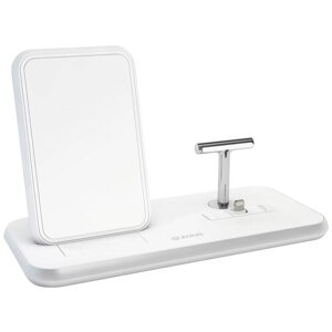 Беспроводное зарядное устройство ZENS Stand+Dock Aluminium Wireless Charge. Цвет белый. ZENS Stand+Dock Aluminium Wireless Charger White