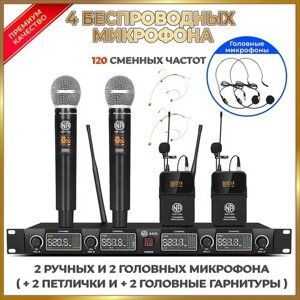 Беспроводной микрофон NOIR-audio U-4400-HS4 Handheld/Bodypack для вокала, для караоке, для мероприятий