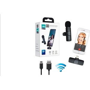 Беспроводной петличный микрофон JBH K9, Lightning для iPhone/iPad, Plug & Play, Черный