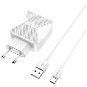 Borofone BA45A Max + кабель USB Type-C, белый