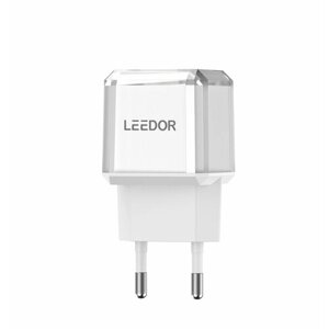 Быстрая зарядка Блок Leedor USB-A Type-C Android iPhone, Белая
