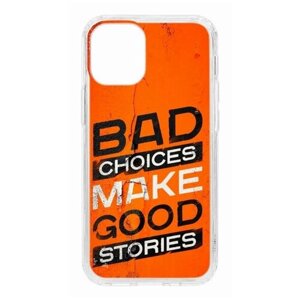 Чехол для iPhone 12 mini Kruche Print Good stories, противоударная пластиковая накладка с рисунком, защитный силиконовый бампер с защитой камеры
