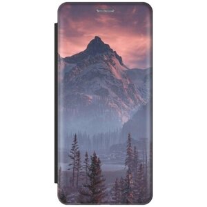 Чехол-книжка Лес, горы, зарево на Samsung Galaxy S20+Самсунг С20 Плюс черный