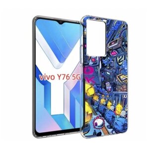 Чехол MyPads футуристичная картинка для Vivo Y76 5G задняя-панель-накладка-бампер