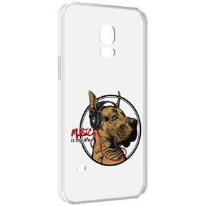 Чехол MyPads музыкальная собака для Samsung Galaxy S5 mini задняя-панель-накладка-бампер
