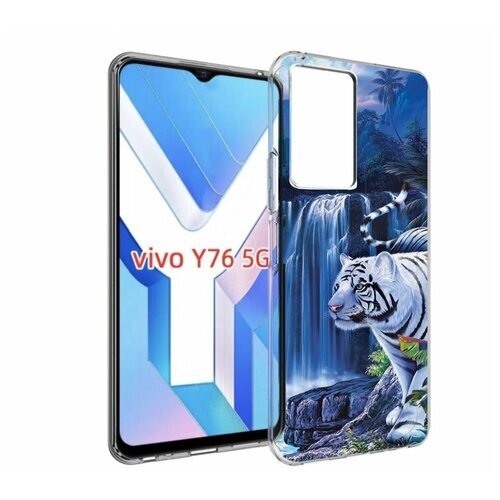 Чехол MyPads Водопад для Vivo Y76 5G задняя-панель-накладка-бампер