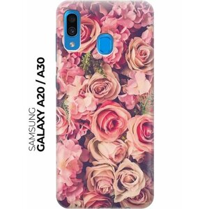 Чехол - накладка ArtColor для Samsung Galaxy A20 / A30 с принтом "Розовый куст"