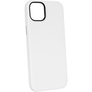 Чехол с MagSafe для iPhone 13 Кожаный (Leather Co)-Белый