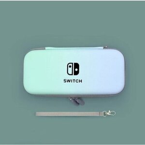 Чехол сумка для Nintendo Switch градиент зелено-голубой для консоли и аксессуаров, на молнии