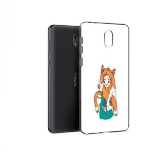 Чехол задняя-панель-накладка-бампер MyPads Девушка лиса для Nokia 2 противоударный