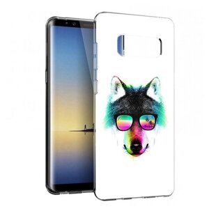 Чехол задняя-панель-накладка-бампер MyPads радужный волк для Samsung Galaxy Note 8 SM-N950 противоударный