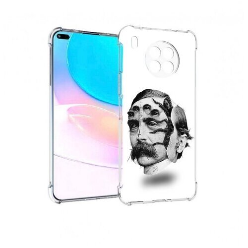 Чехол задняя-панель-накладка-бампер MyPads страшное лицо мужчины для Huawei Nova 8i/Huawei Honor 50 Lite противоударный