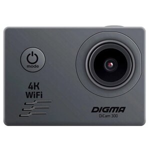 Экшн-камера DIGMA DiCam 300, 3840x2160, 700 мА·ч, серый