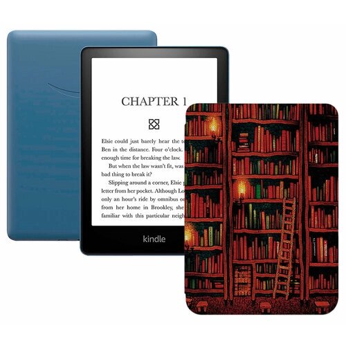 Электронная книга Amazon Kindle PaperWhite 2021 16Gb Ad-Supported Denim с обложкой ReaderONE PaperWhite 2021 Library