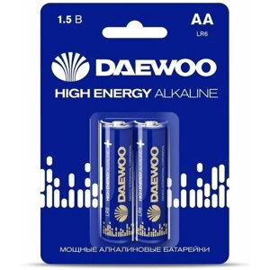 Элемент питания алкалиновый AA/LR6 1.5В High Energy Alkaline 2021 BL-2 (уп. 2шт) DAEWOO 5030299