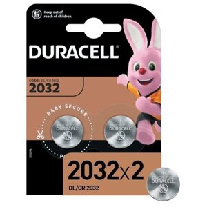 Элемент питания литиевый CR 2032-2BL (блист. 2шт) (20/200/29400) Duracell Б0037273 ( 10 упак.)