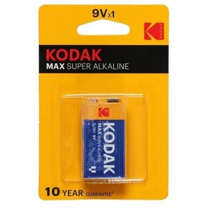 Kodak Батарейка алкалиновая Kodak Max, 6LR61-1BL, 9В, крона, блистер, 1 шт.