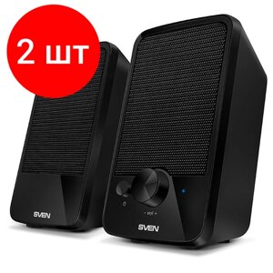 Комплект 2 шт, Колонки Sven 312, 2*2W, питание через USB, черный