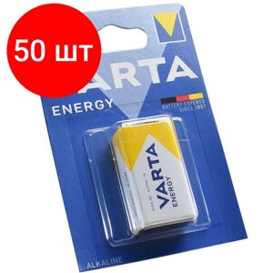 Комплект 50 штук, Батарейка Varta ENERGY Крона 6LP3146/6LR61 BL1 Alkaline 9V 4122(4122229411)