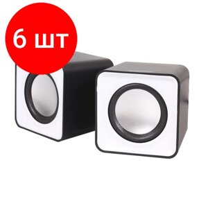 Комплект 6 шт, Колонки Smartbuy MINI, 2*2, W, питание от USB, черный