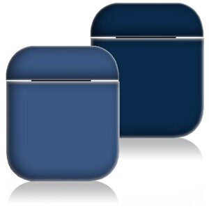 Комплект силиконовых чехлов Grand Price для AirPods (2 шт) синий и темно-синий