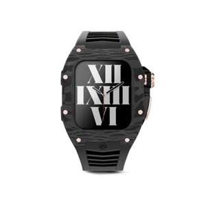 Корпус для часов Golden Concept для Apple Watch 41 мм, карбон / титан / резина / нержавеющая сталь, черный / розово-золотистый