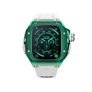 Корпус для часов Golden Concept для Apple Watch Ultra 49 мм, нейлон / резина / нержавеющая сталь, зеленый / белый / стальной