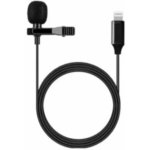 Микрофон петличка для мобильного устройства, компьютера, смартфона, всенаправленный с ветрозащитой, креплением на одежду apple lightning
