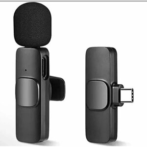 Микрофон петличный беспроводной, петличка type-c, мини микрофон для записи видео для телефона, черный