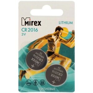 Mirex Батарейка литиевая Mirex, CR2016-2BL, 3В, блистер, 2 шт.