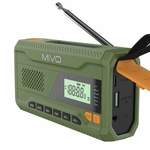 Многофункциональный походный FM радио приемник Mivo MR-001/Зеленый