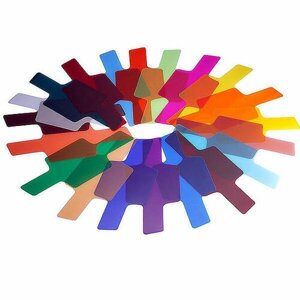 Набор из 20 цветных гелевых фильтров Huanor для вспышек